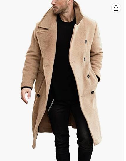 Herren Wollmantel im modernen Doppelknebel-Look Echoarchiv