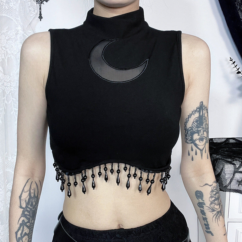 Damen elegantes Crop-Top mit Perlenverzierungen Echo Archiv