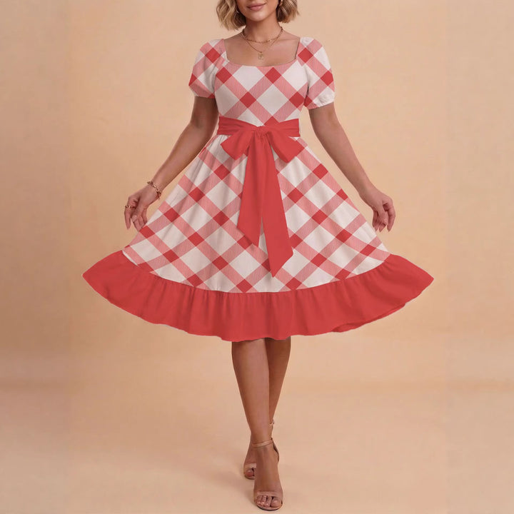 Damen Verspieltes Maxikleid mit Bärenmuster und taillierbarem Band Echo Archiv