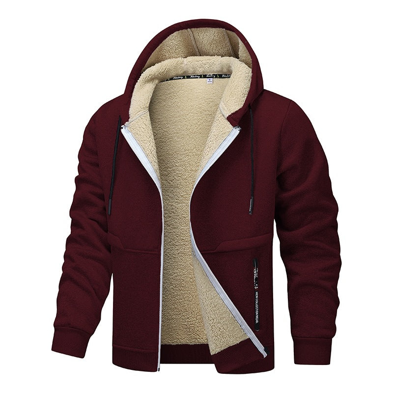 Herren Sherpa‑gefütterte Zip‑Hoodiejacke im Urban‑Casual‑Stil mit Teddyfleece‑Innenfutter Echo Archiv