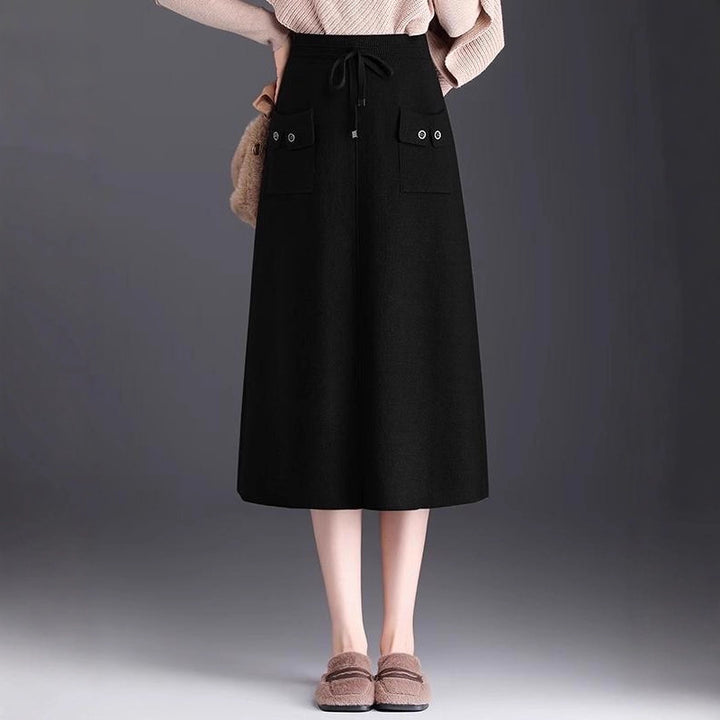 Damen Modischer Maxirock mit Taschen und Bindegürtel Echo Archiv