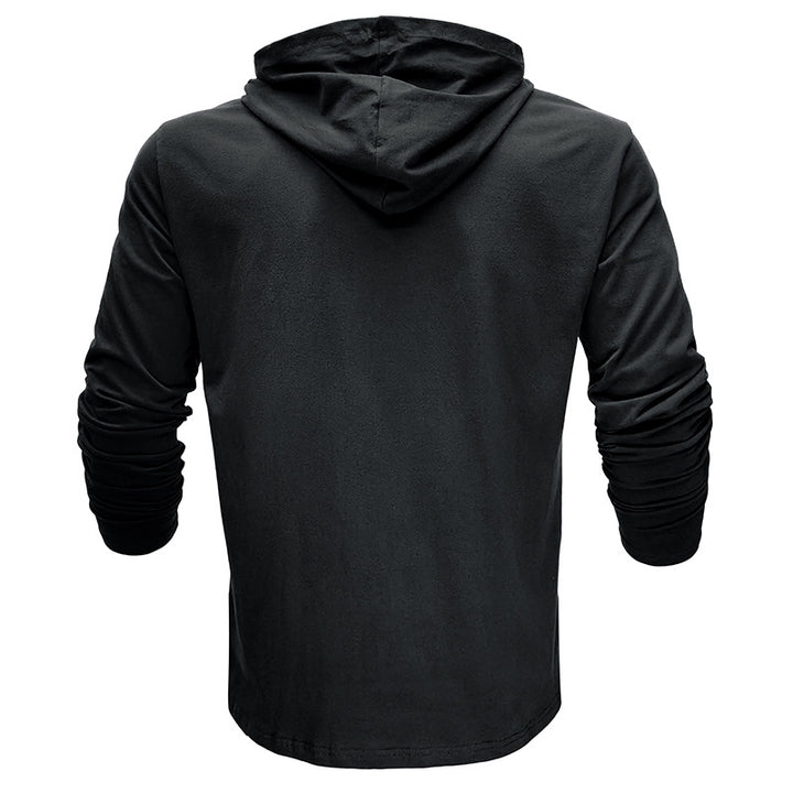 Herren langärmliges Hoodie-T-Shirt mit lässigem Schnitt und atmungsaktivem Material Echoarchiv