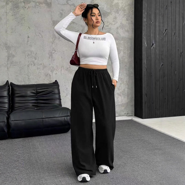 Damen High-Waist weite Beinform Jogginghose Echoarchiv