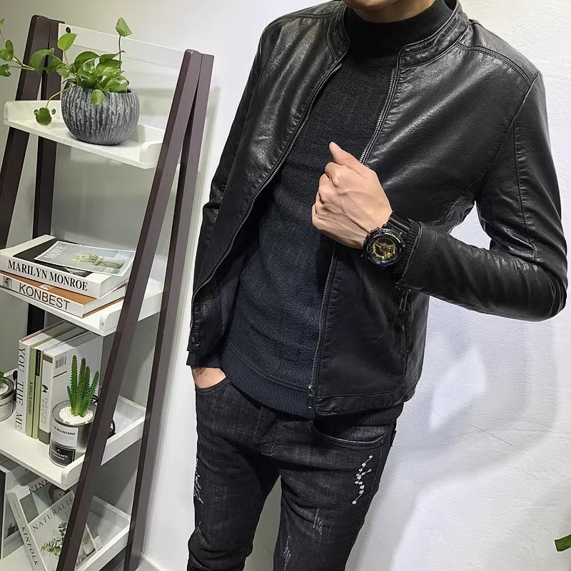 Herren Modische Bikerjacke aus Echtleder Echoarchiv
