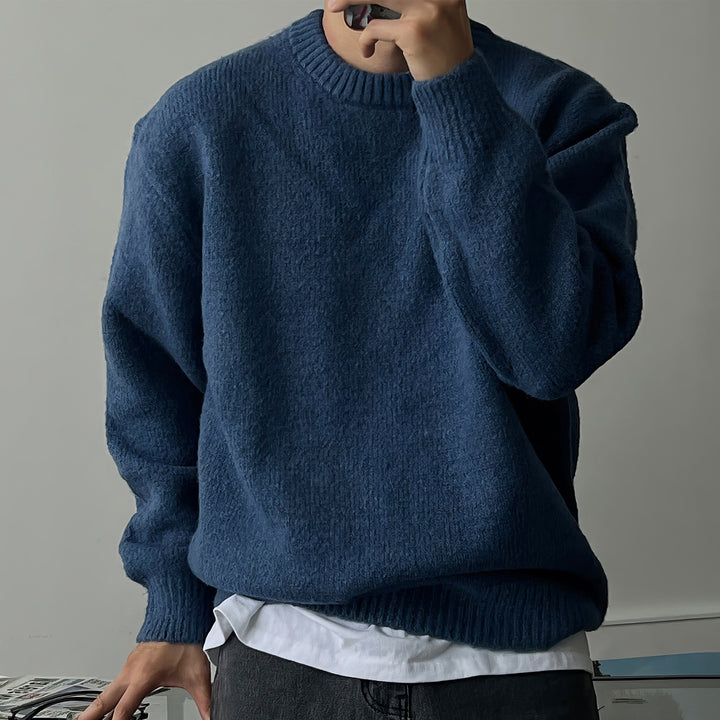 Herren lässiger Strickpullover mit modernem Strukturdesign Echoarchiv