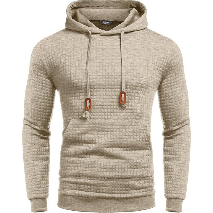 Herren Gepolsterter Steppmuster-Hoodie mit Kapuze und Kordelzug – Cavarno