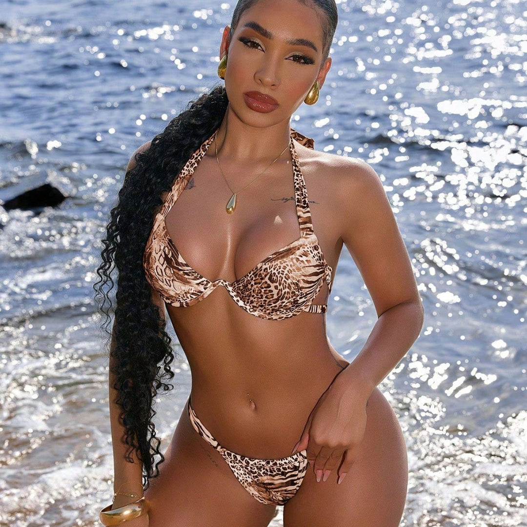 Damen Bikini-Set mit aufregendem Animal-Print und innovativem Push-Up-Oberteil Echo Archiv