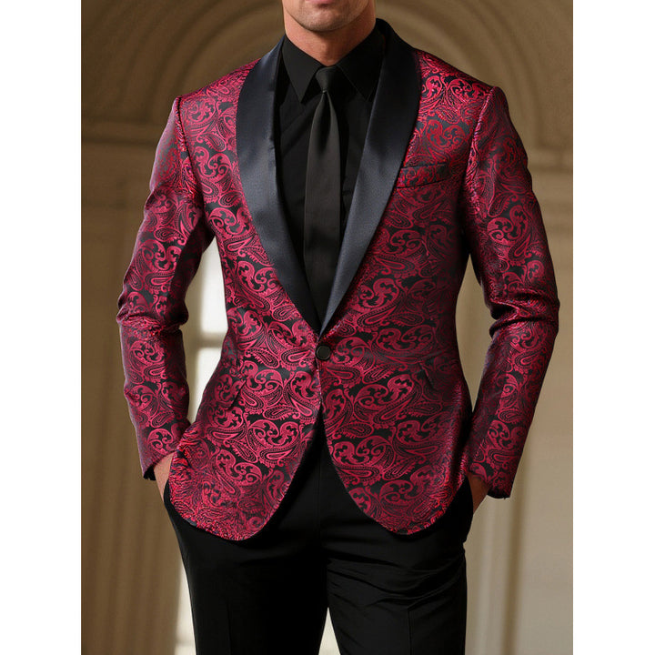 Herren Glamouröser Smoking-Blazer mit filigranem Muster Echoarchiv