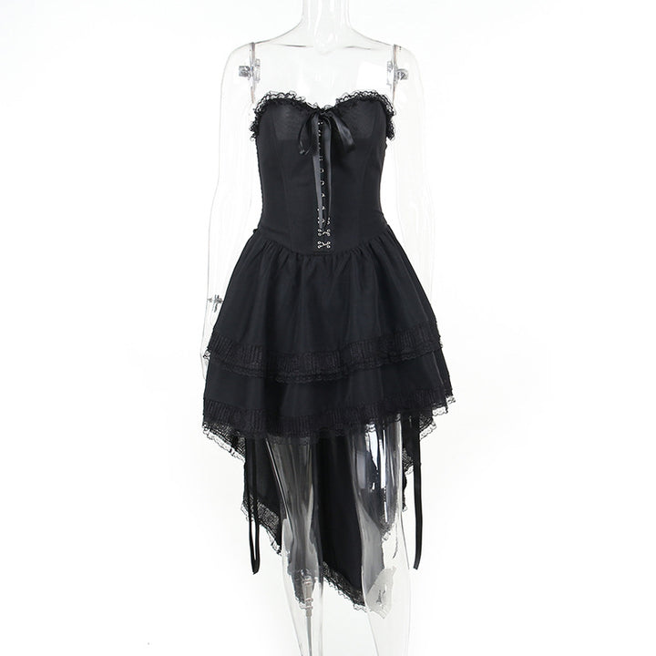 Damen figurbetonte Bluse mit Rüschendetails und Schnürung Echo Archiv