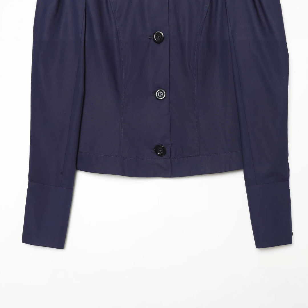 Damen Kurzblazer im Blouson‑Stil mit gerafften Schulterpartien und Knopfleiste Echo Archiv