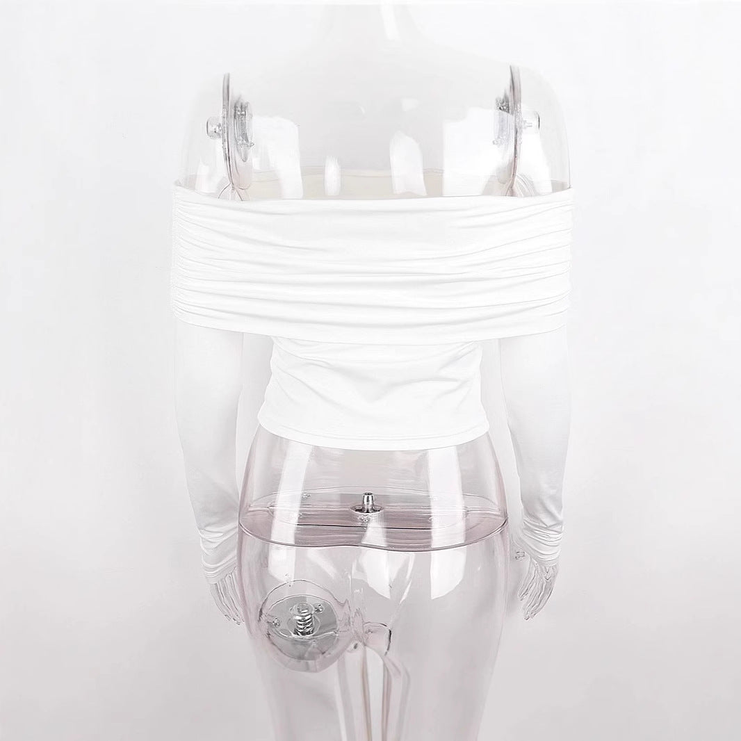 Damen Off-Shoulder Oberteil mit gerafften Details Echo Archiv