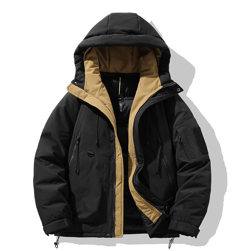 Herren isolierte Outdoorjacke mit verstellbarer Kapuze und mehreren Taschen Echoarchiv