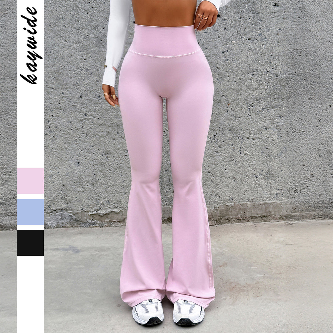 Damen nan hochgeschnittene figurformende Yogahose mit ausgestelltem Bein und flacher Ziernaht Echo Archiv
