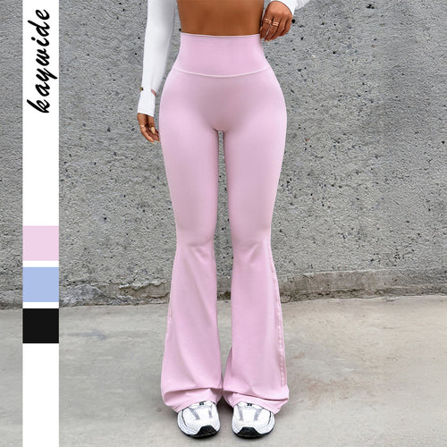 Damen nan hochgeschnittene figurformende Yogahose mit ausgestelltem Bein und flacher Ziernaht Echo Archiv