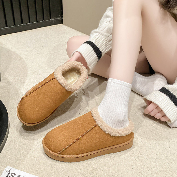 Damen Gefütterte Winter‑Slipper mit Kunstfellbesatz und profilierter Gummisohle Echo Archiv