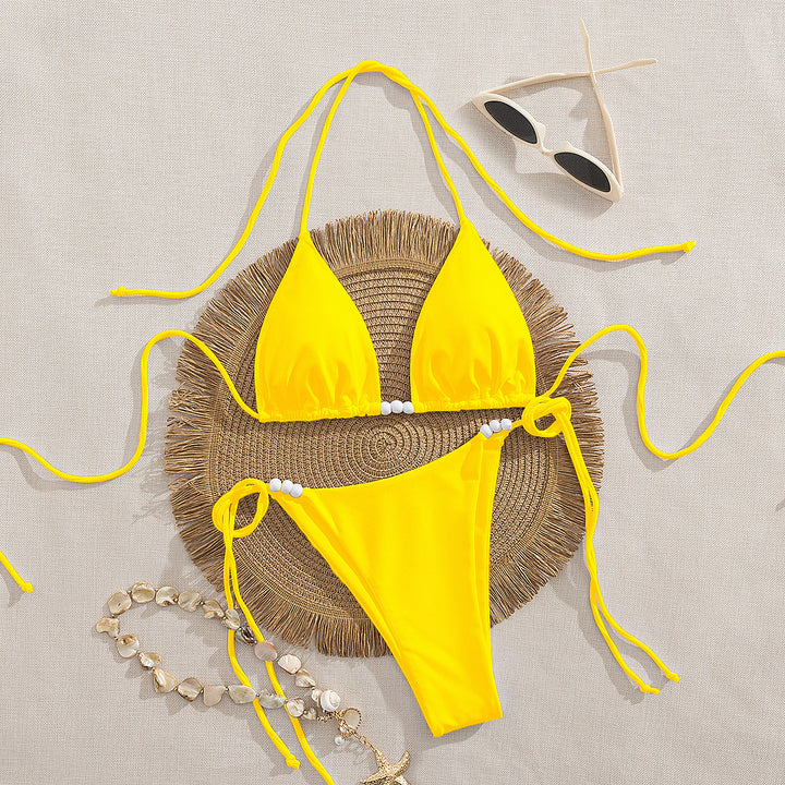 Damen Triangel-Bikini mit dekorativen Perlen-Details Echo Archiv