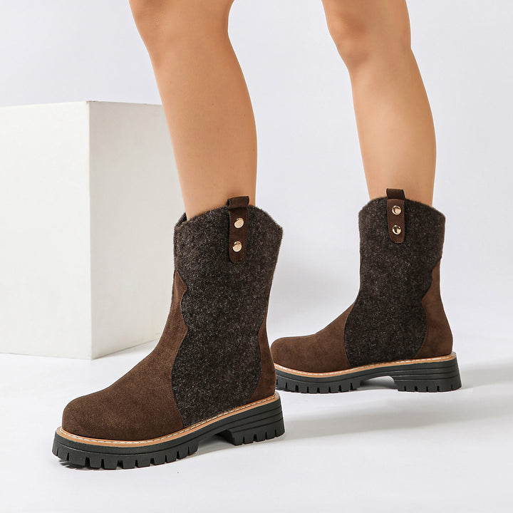 Damen Gemütliche Winterstiefel mit Fleece-Details Echo Archiv