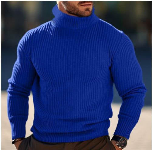 Herren nan gerippter Rollkragenpullover schmal geschnitten aus Feinstrick mit Stretch und thermoregulierender Wollmischung Echo Archiv