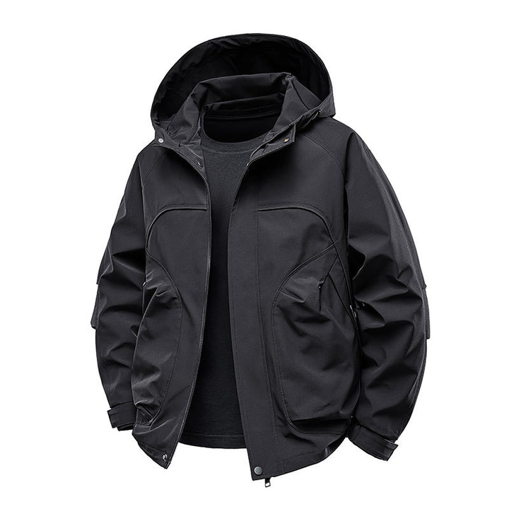 Herren technische Softshell-Utilityjacke mit Kapuze wasserabweisend und Multifunktionstaschen Echo Archiv