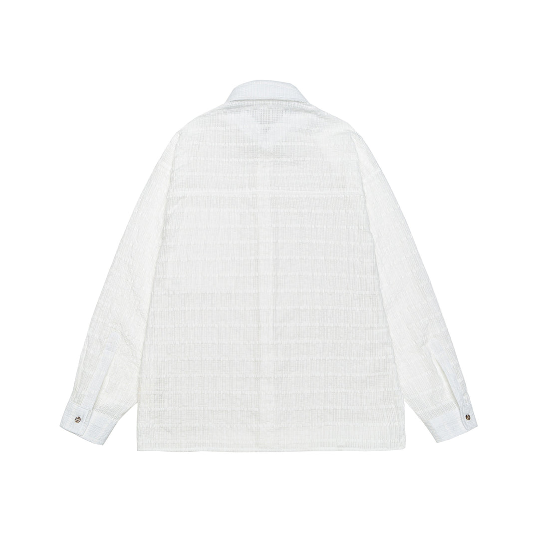 Unisex Texturierte Oversize‑Hemdjacke mit Brusttasche Echoarchiv