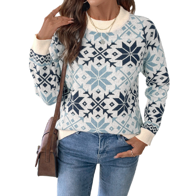 Damen Winterlicher Strickpullover mit geometrischem Muster Echo Archiv