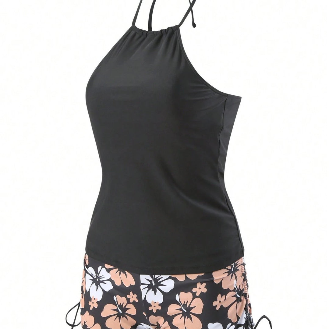 Damen Sportives Tankini-Set mit Blumendruck Echo Archiv