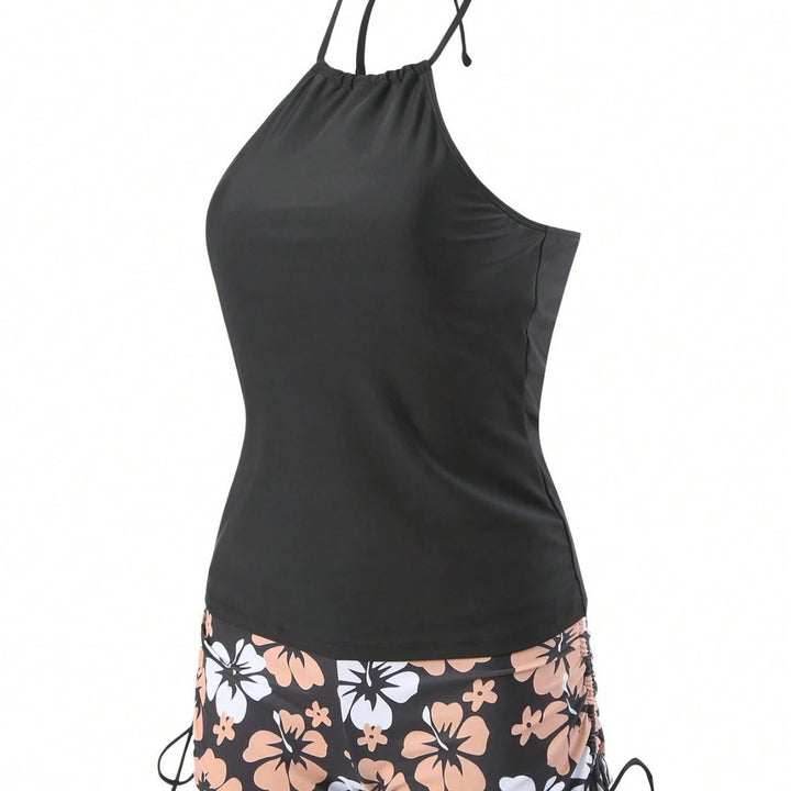 Damen Sportives Tankini-Set mit Blumendruck Echo Archiv