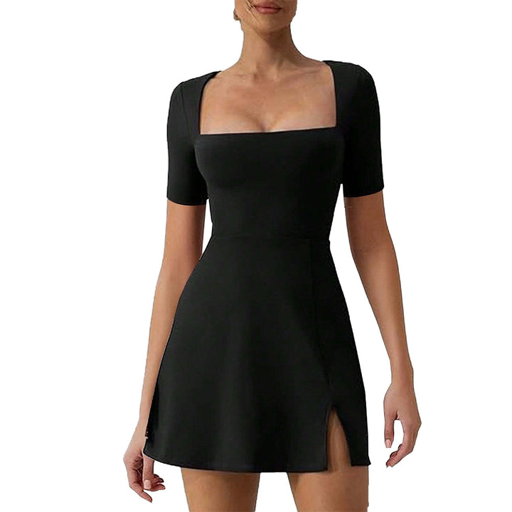 Damen Kurzkleid mit Quadrat-Ausschnitt und schwingendem Rock Echo Archiv