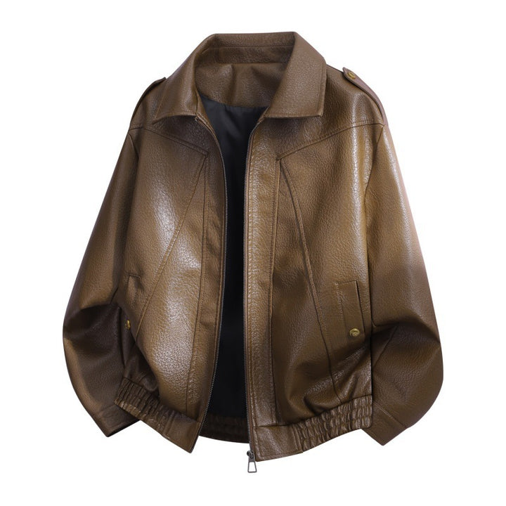 Damen Mode-Lederjacke mit hohem Kragen Echo Archiv
