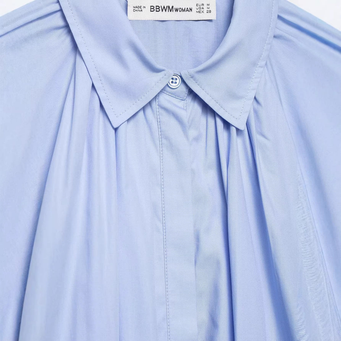 Damen Oversize-Hemdbluse mit Faltenlegung, Ballonärmeln und gerafftem Saum Echoarchiv