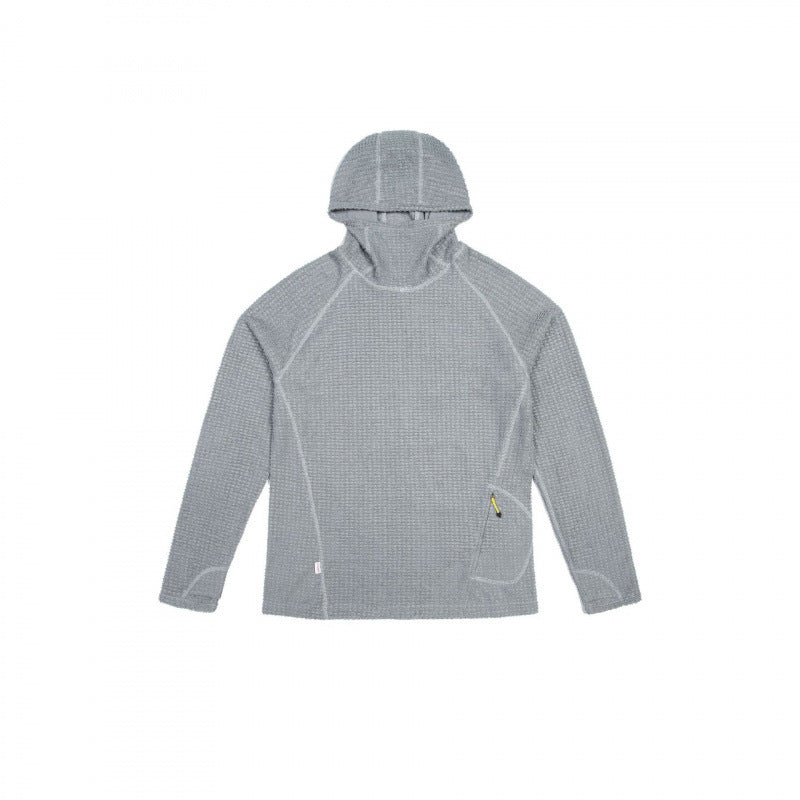 Unisex Texturierter Kapuzenpullover im Boxy‑Cut aus Waffelstrick mit Raglanärmeln und aufgesetzter Tasche Echo Archiv