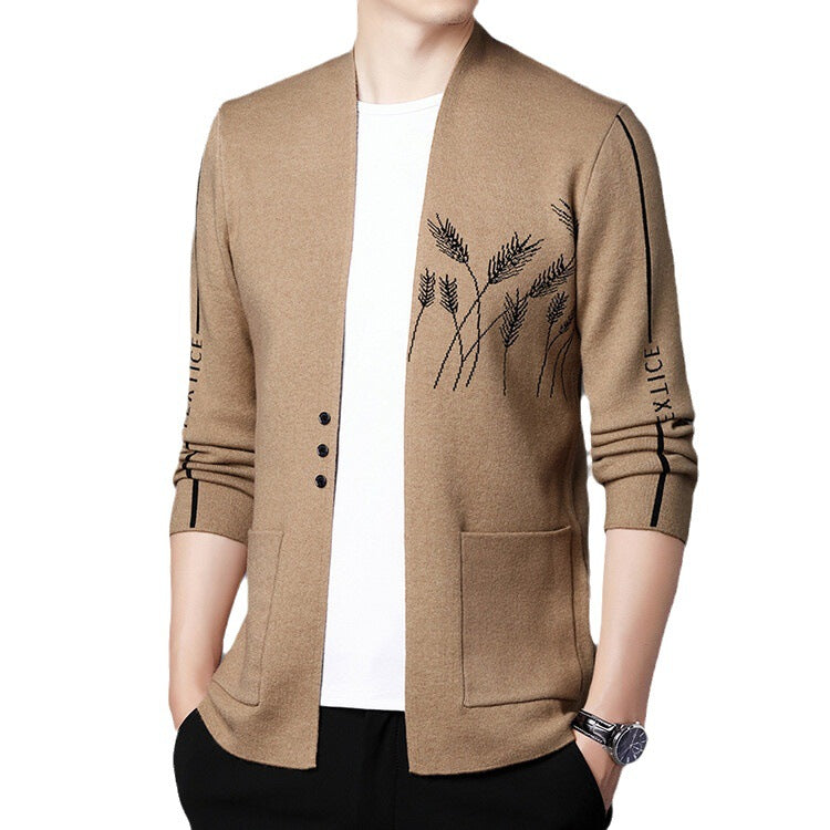 Herren modische Strickjacke mit feinen Stickereien Echoarchiv