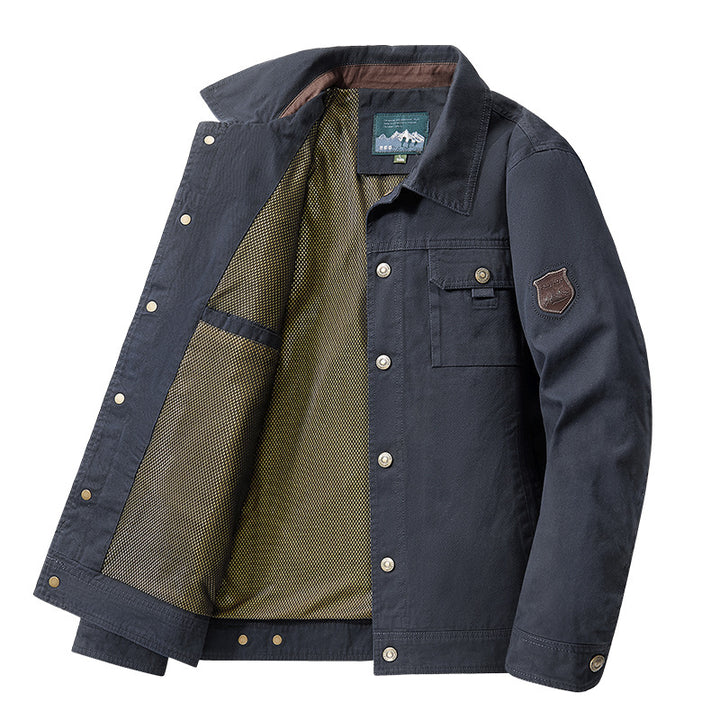 Herren nan robuste Canvas-Fieldjacke mit atmungsaktivem Meshfutter, Druckknopfleiste und aufgesetzter Brusttasche Echo Archiv