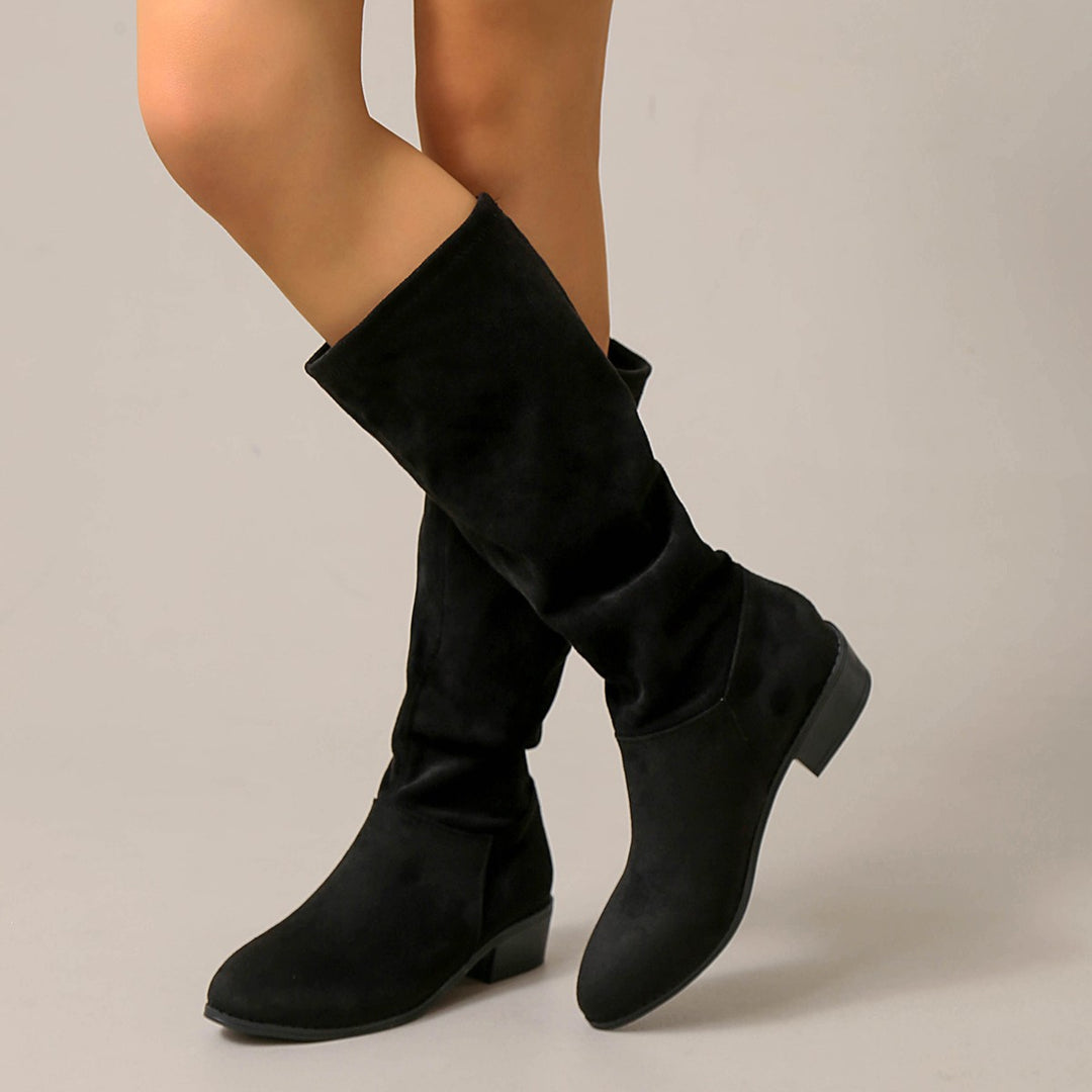 Damen Komfortable Wildleder Overkneestiefel Echo Archiv