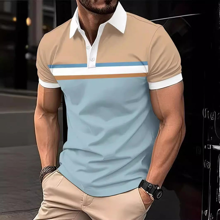 Herren modisches Poloshirt mit stilvollem Streifendesign Echoarchiv