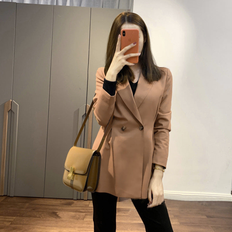 Damen Eleganter Doppeltbreasted Blazer mit modernem Schnitt Echoarchiv