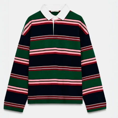 Damen Feinstrick-Poloshirt-Cardigan mit kurzem Arm und durchgehendem Reißverschluss Echo Archiv