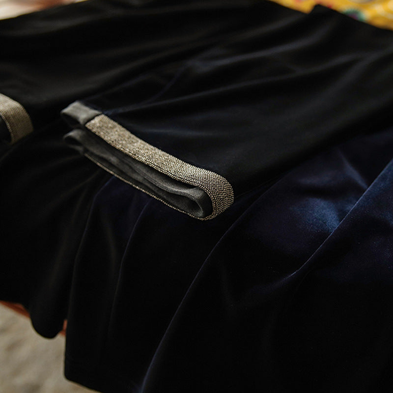 Damen Elegante und fließende Velours-Hose Echoarchiv
