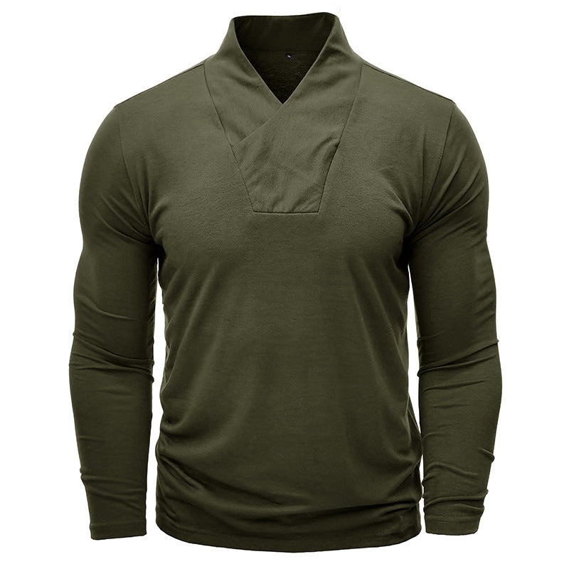 Herren Langarmshirt mit modernem Stehkragen Echoarchiv