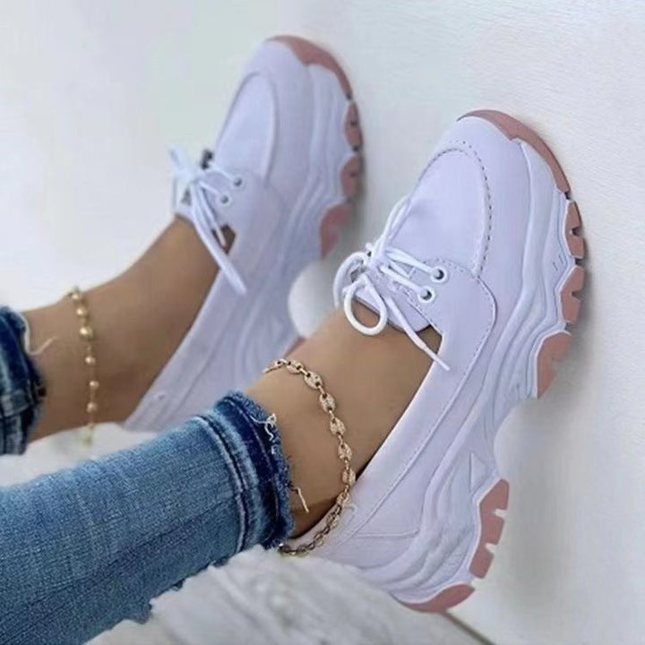 Damen  sportliche Chunky-Sneaker mit leichter Dämpfung, profilierter Wellenlaufsohle und atmungsaktivem Canvas-Obermaterial Echo Archiv