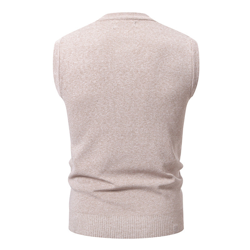Herren ärmellose Strickjacke mit modernem Zopfmuster Echoarchiv