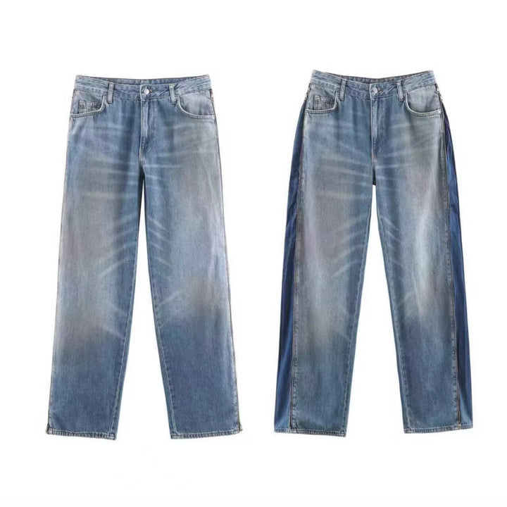Damen Weite High‑Waist Jeans mit geradem Bein und Vintage-Wash Echo Archiv