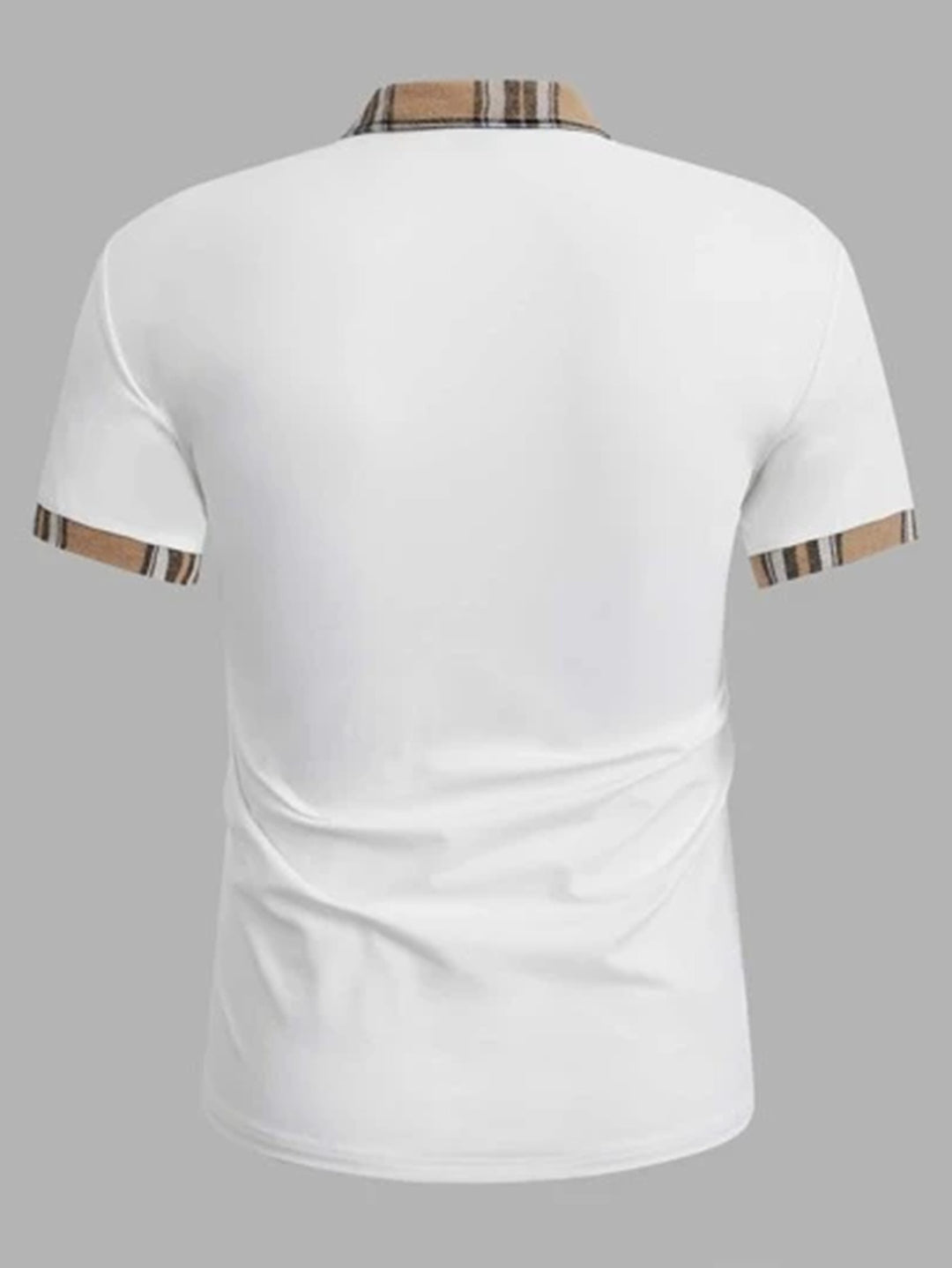 Herren Poliertes Freizeit Poloshirt mit markantem kariertem Kragen Echoarchiv