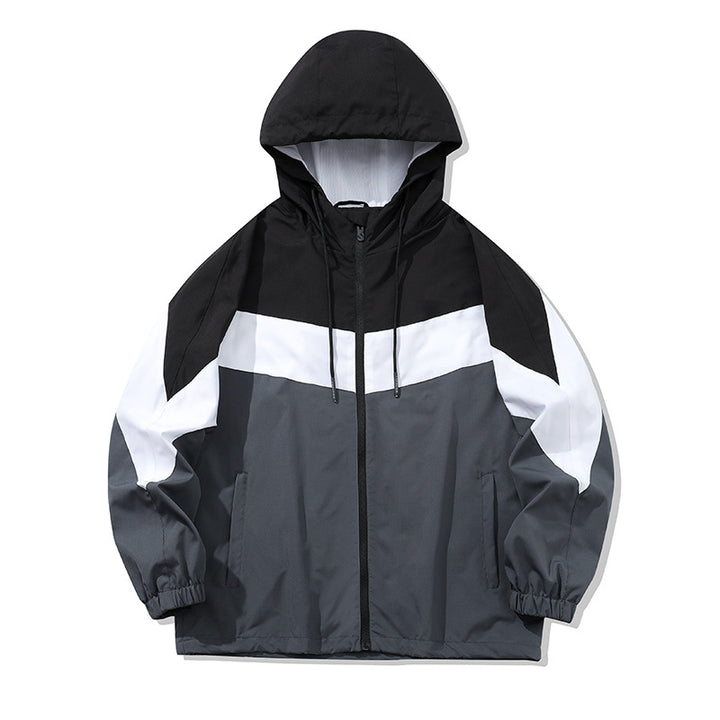 Herren Sportliche Übergangsjacke mit hohen Kragen und Farbblockdesign Echo Archiv