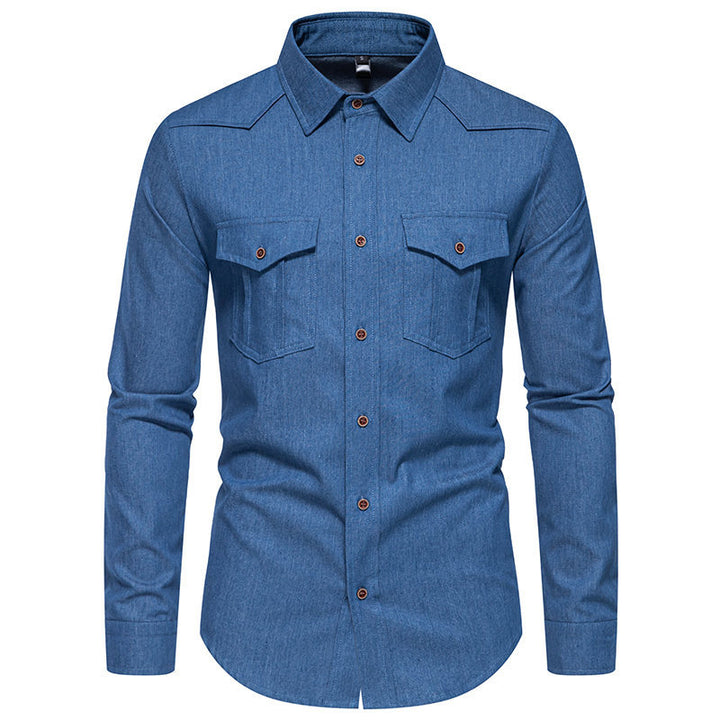 Herren Jeanshemd mit Western‑Yoke, aufgesetzten Brusttaschen und schmaler Casual‑Passform Echo Archiv