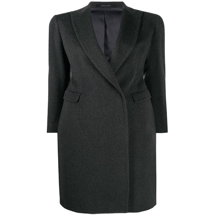 Damen Schlanker Tailoring-Longcoat mit Schalkragen, taillierter Nahtführung und verdeckter Knopfleiste Echoarchiv