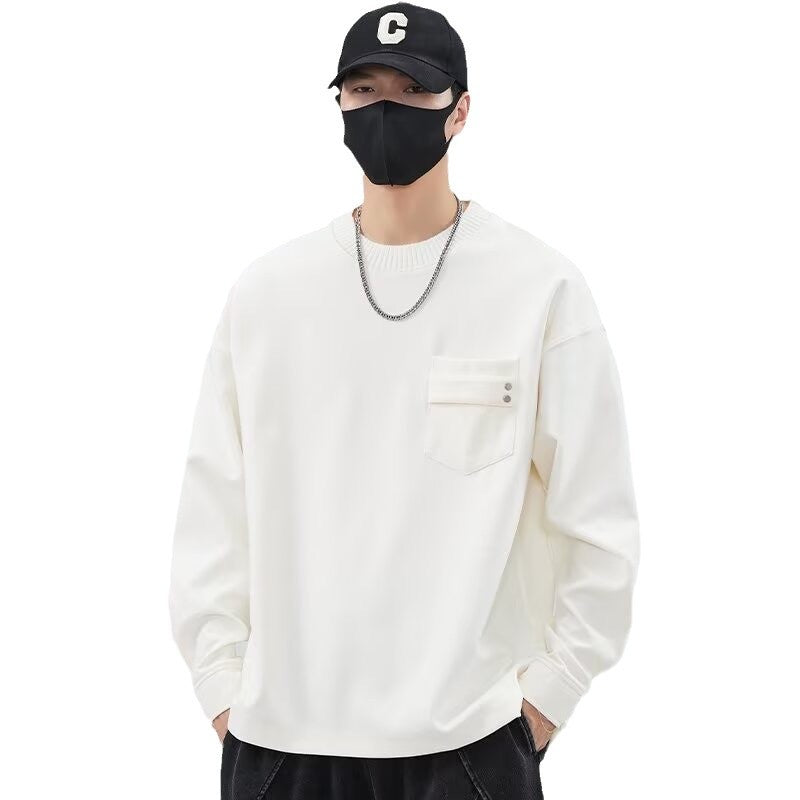 Herren lässiges Langarmshirt mit praktischer Brusttasche Echoarchiv