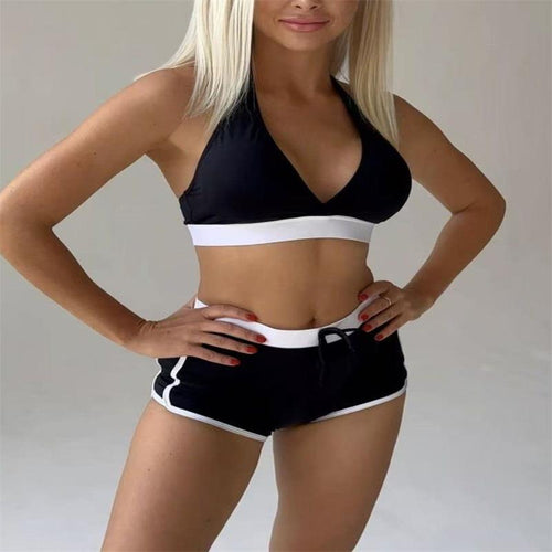 Damen Sport-Bikini-Set mit verstellbaren Trägern und hochgeschnittenen Shorts Echo Archiv