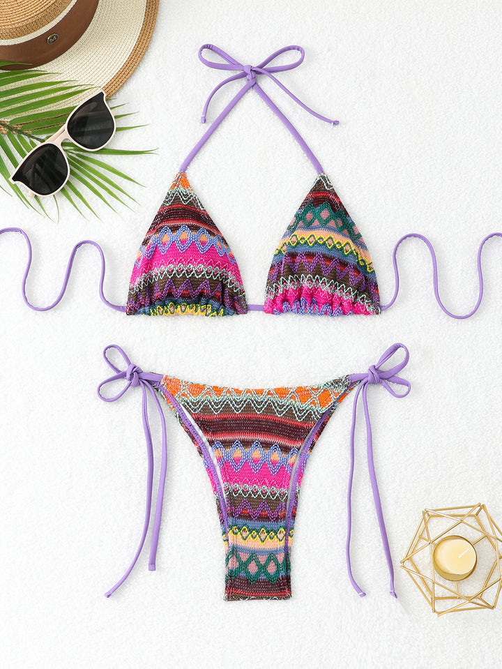 Damen Triangel-Bikini mit buntem Ethno-Muster Echo Archiv
