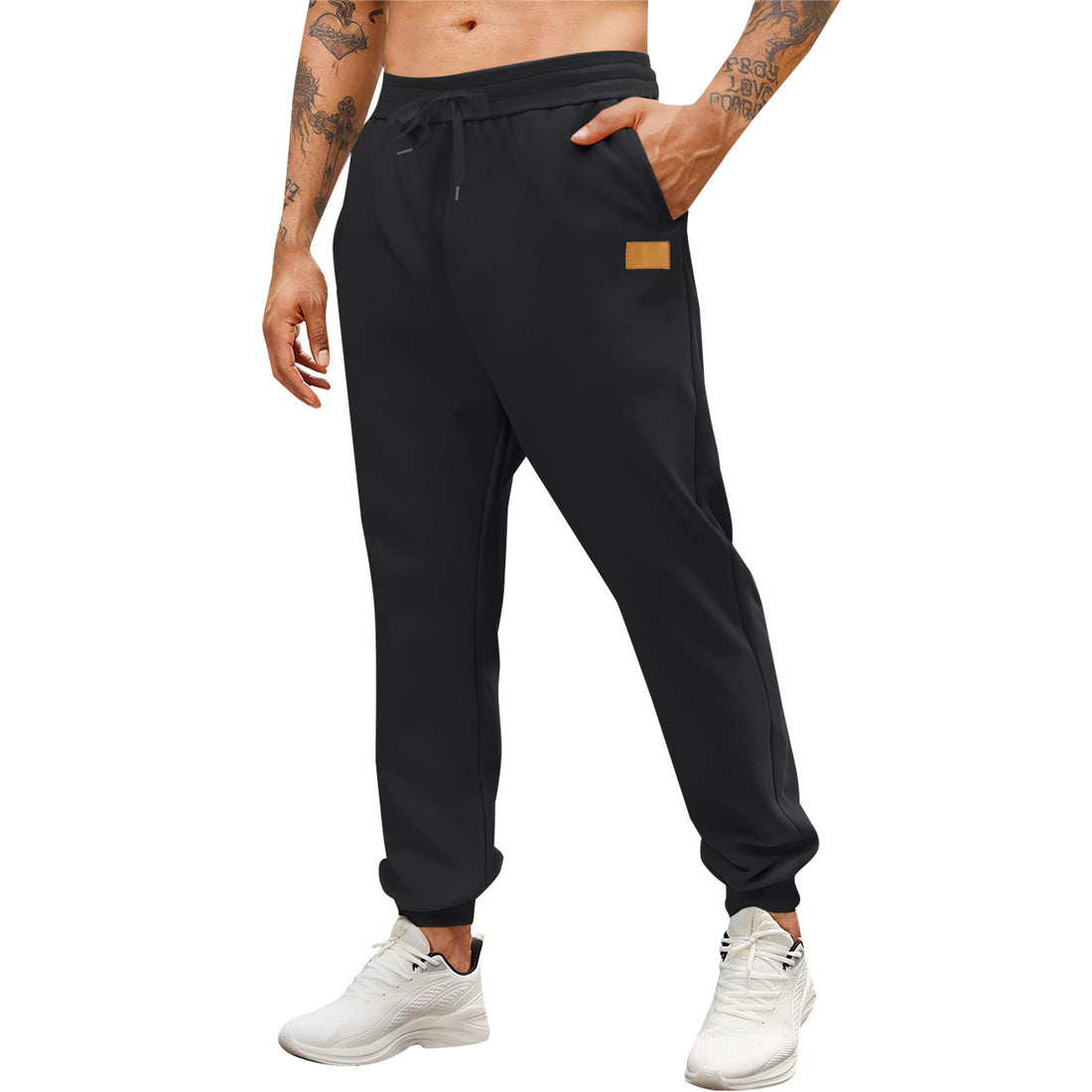 Herren Sportliche Jogginghose mit seitlichen Reißverschlusstaschen und verstellbarem Bund – Marzano